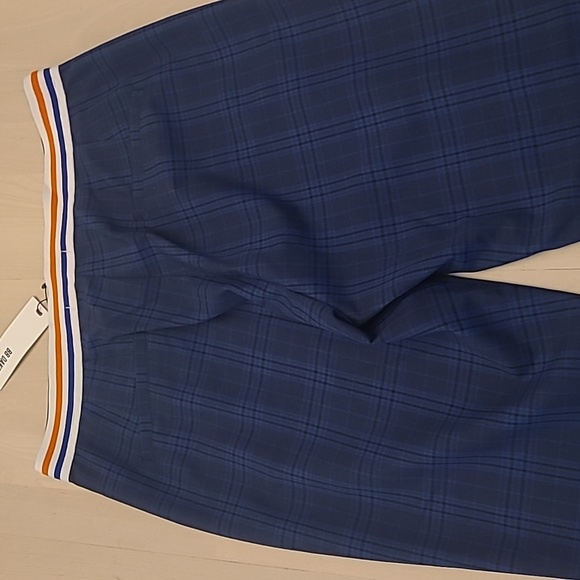 NWT BB Dakota Work it Out Blue Plaid Cropped Pants with Pockets - Picture 16 of 16